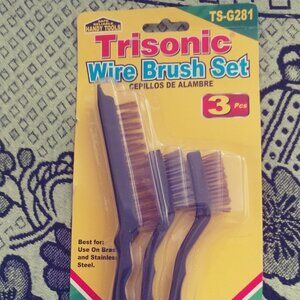 Trisonic wire brush set 3pcs,  For Use On Brass Stainless Steel
